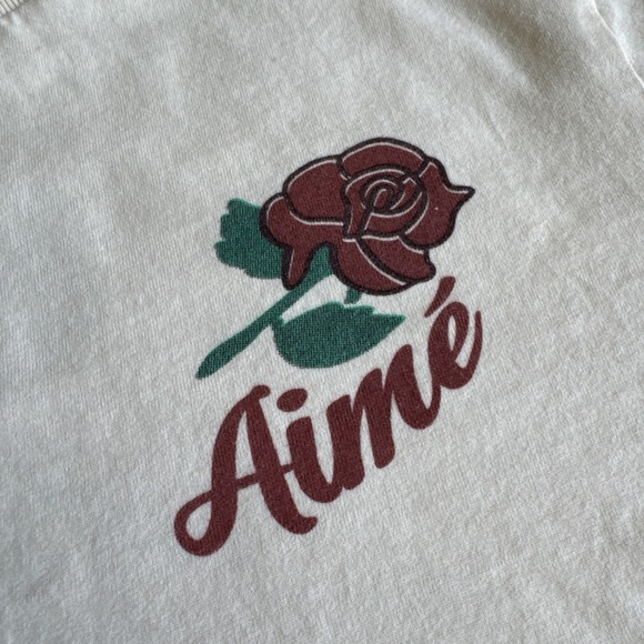 Aime Leon Dore Rose Shirt Size Medium Light Beige - Picture 2 of 10